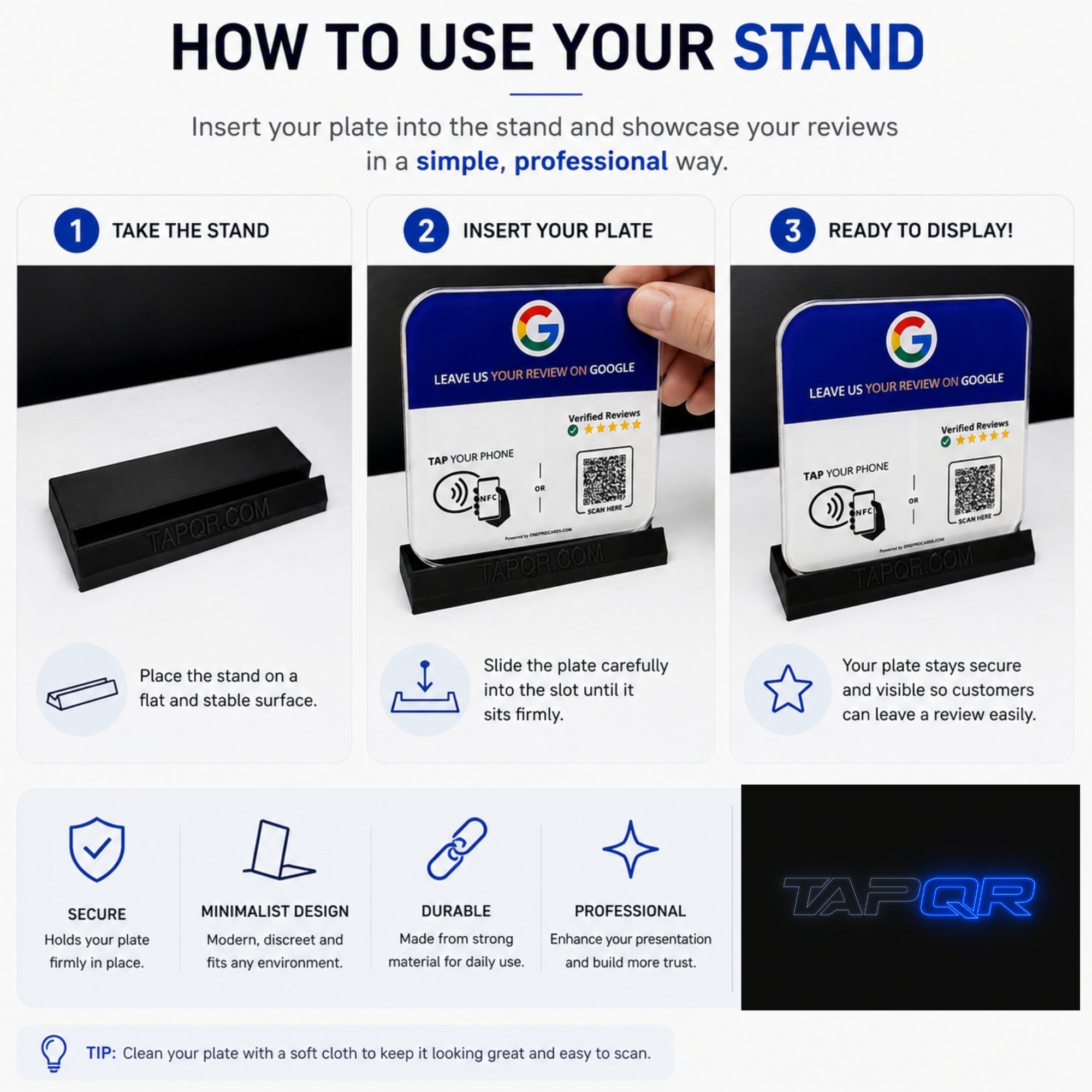 TapQR Plate Stand